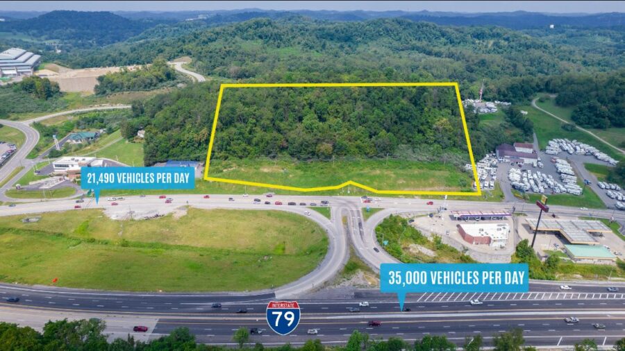 Aerial graphic on 12.99 Acres White Hall Blvd in White Hall, WV